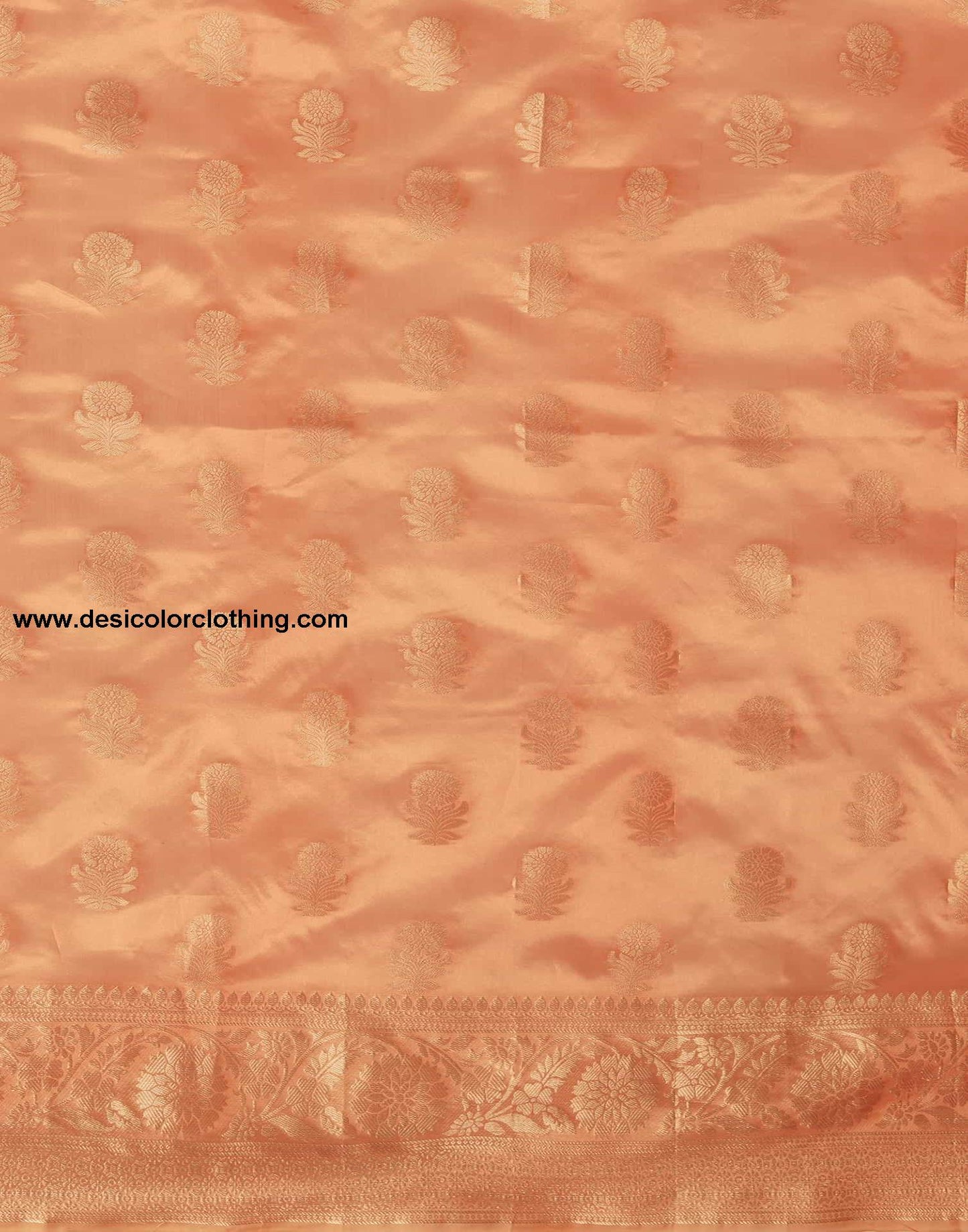 Orange Banarasi Silk Woven Saree