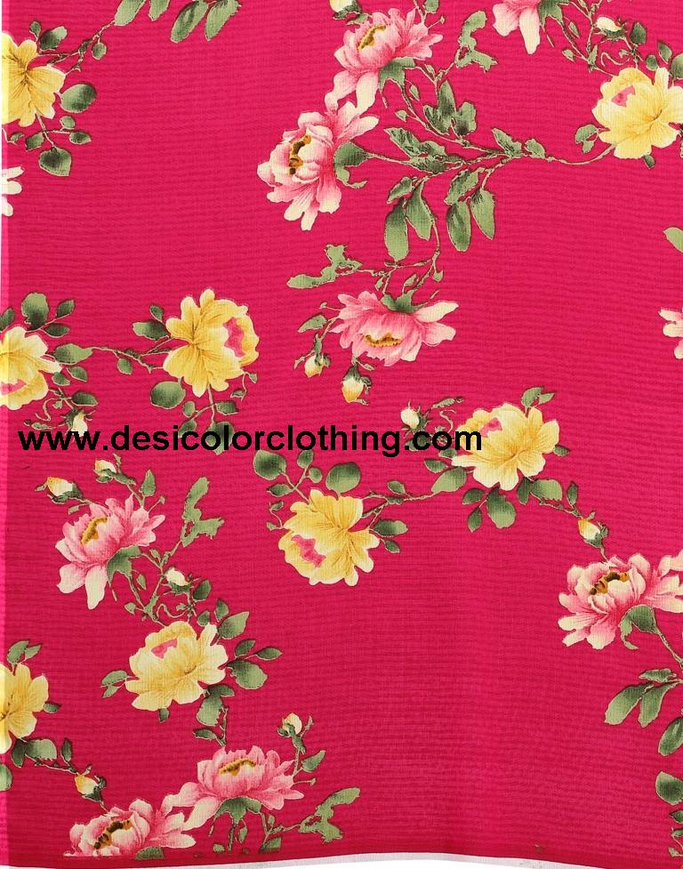 Blooming Beet Red Printed Saree | 1955S348