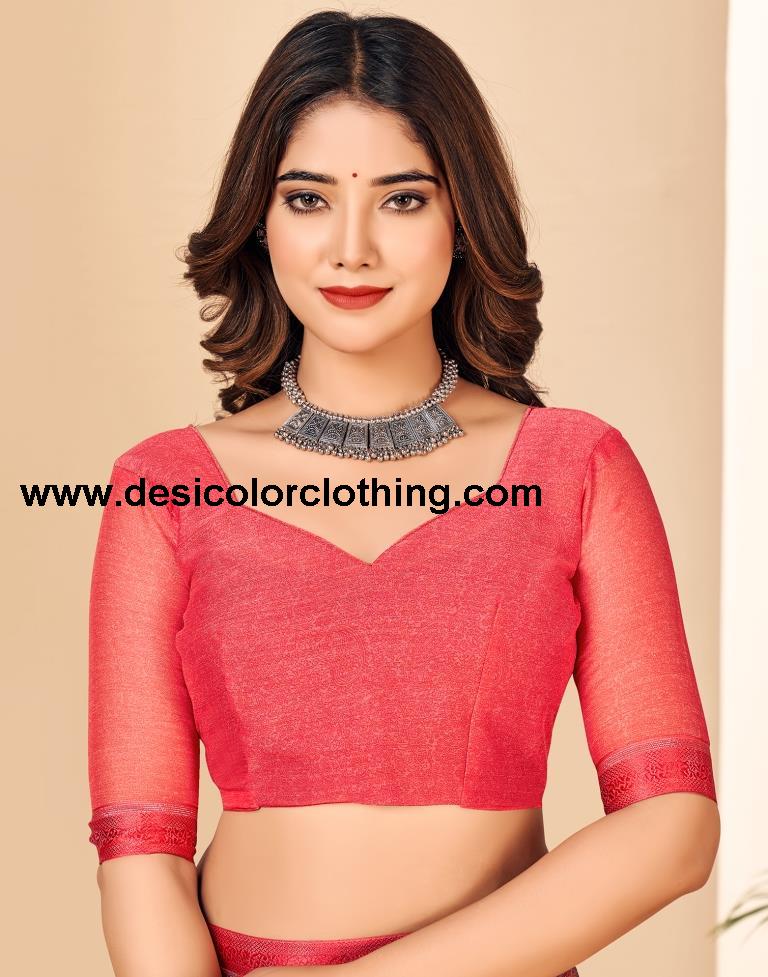 Punch Pink Georgette Printed Sarees