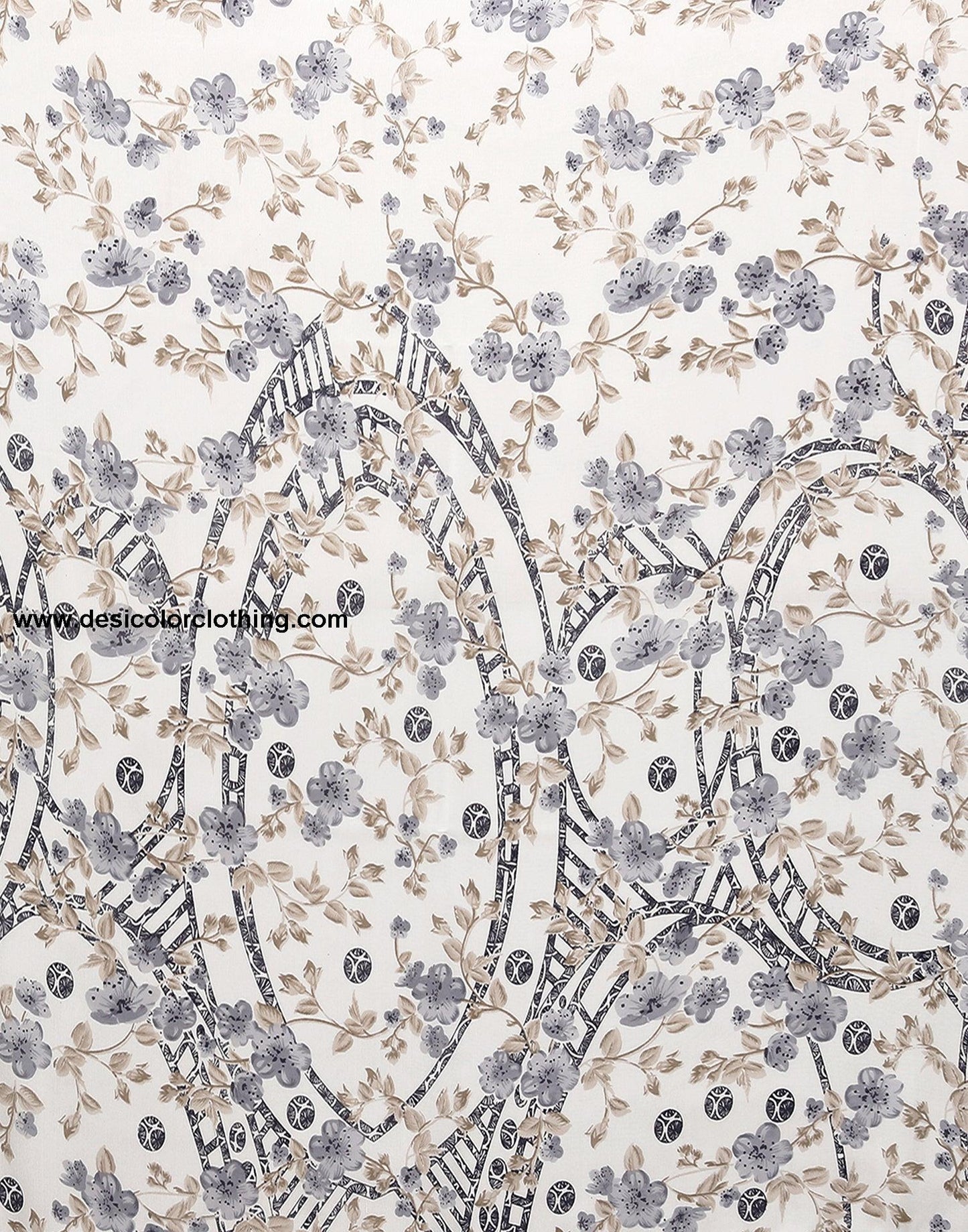 White Georgette Floral Printed Saree