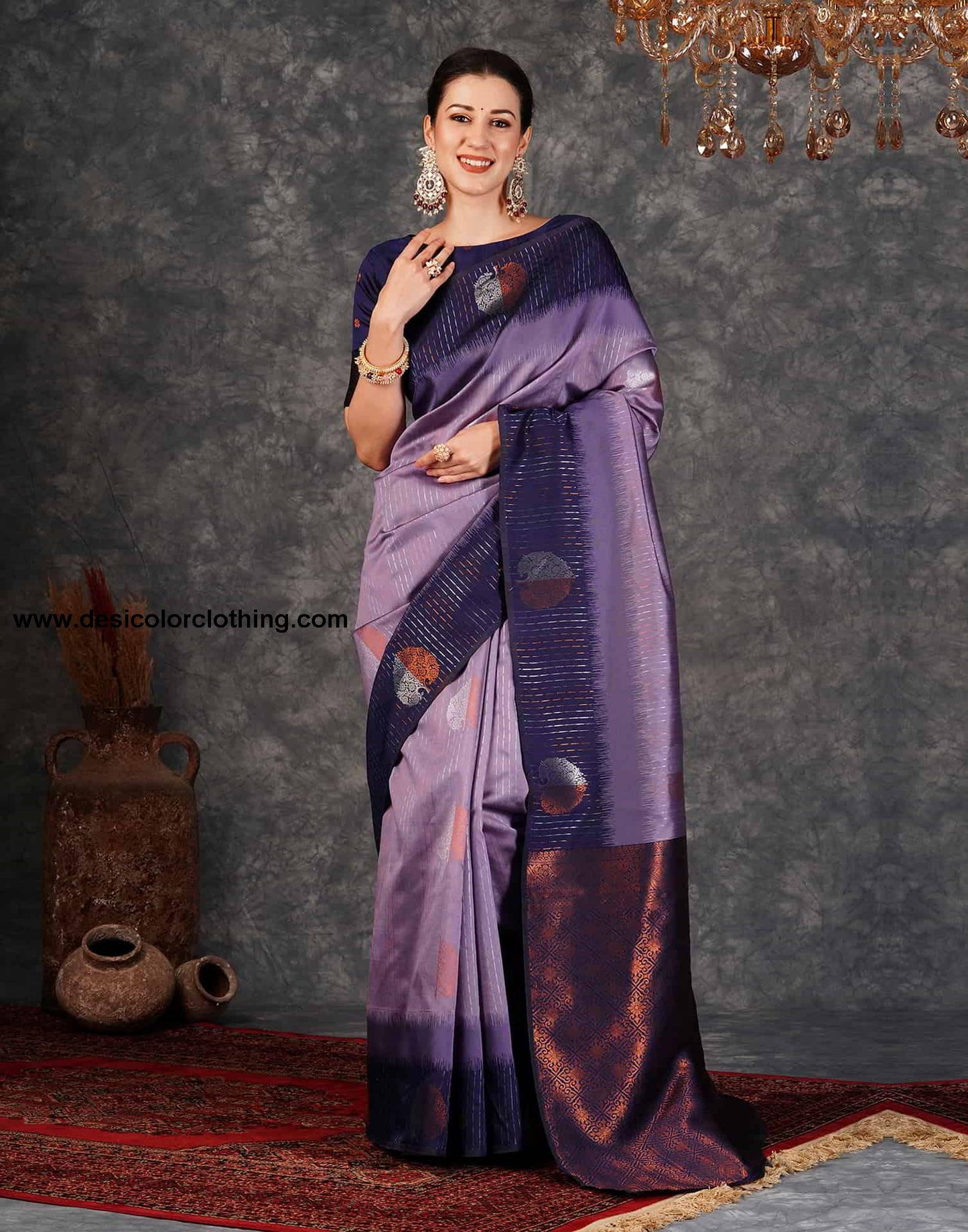 Blue Banarasi Silk Woven Saree