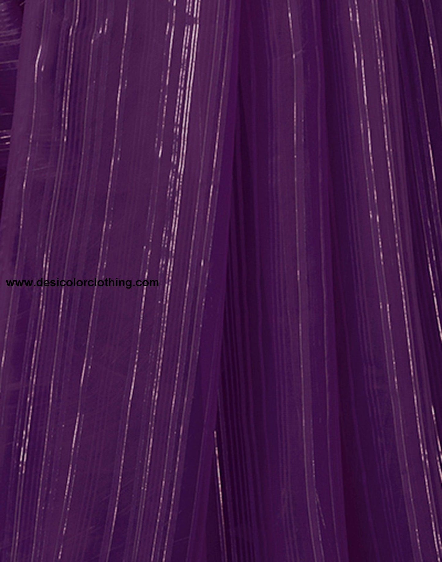 Dark Purple Georgette Plain Saree