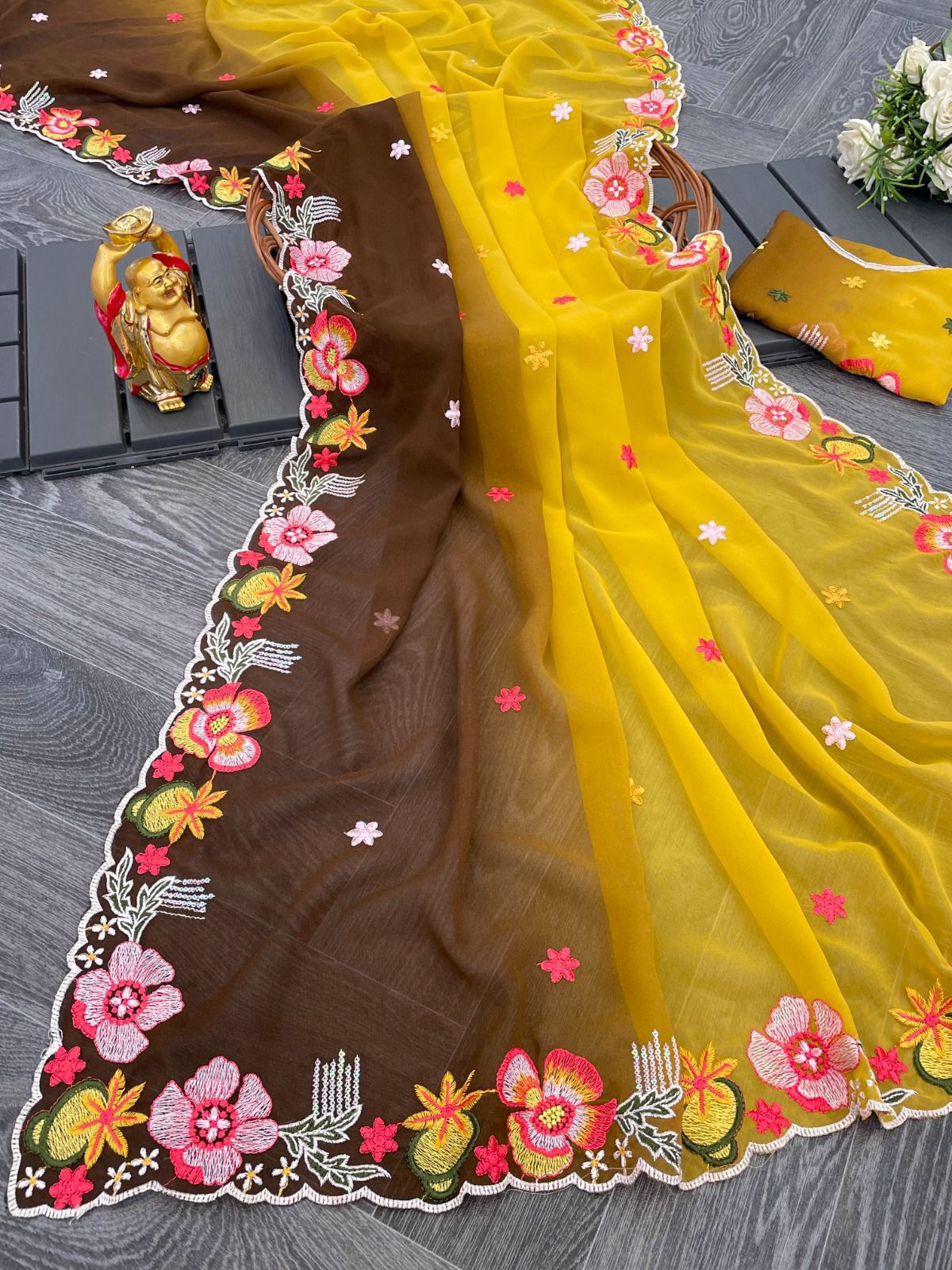 Product Image - Elegant KC-838 Georgette Sequence Saree | Designer Ethnic Wear