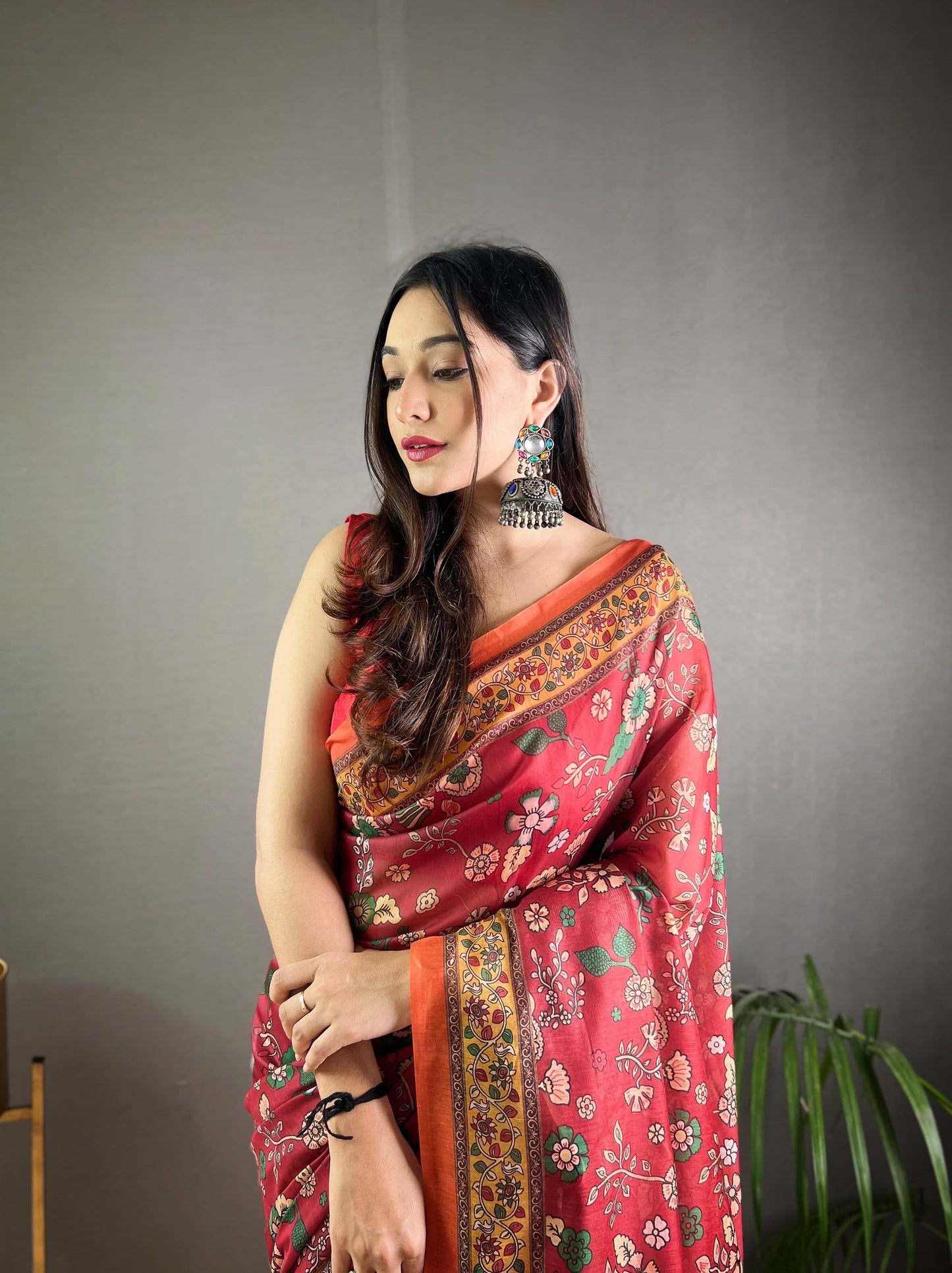 Product Image - Designer Malai Cotton Kalamkari Saree – Perfect Ethnic Wear