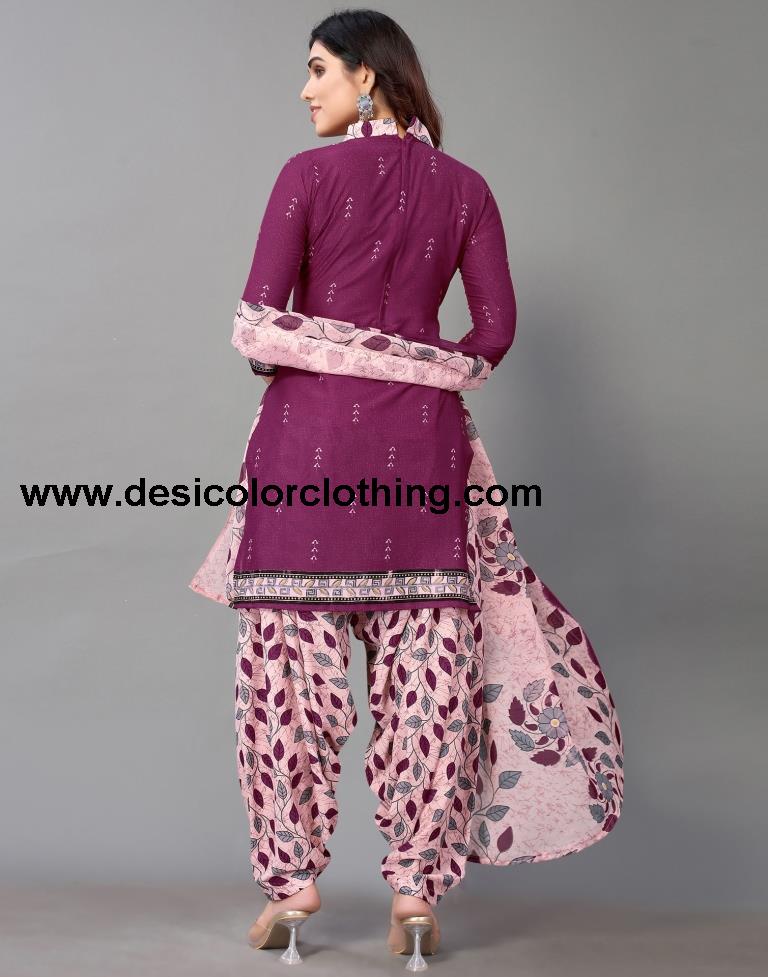Printed Polyester Unstitched Salwar Suit Material