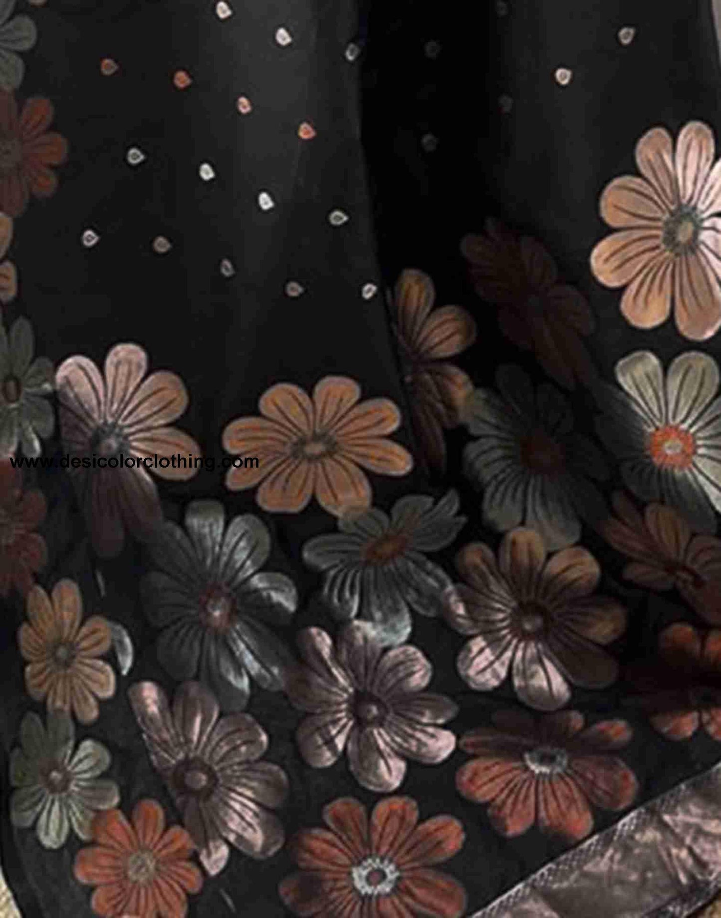 Black Silk Plain Saree
