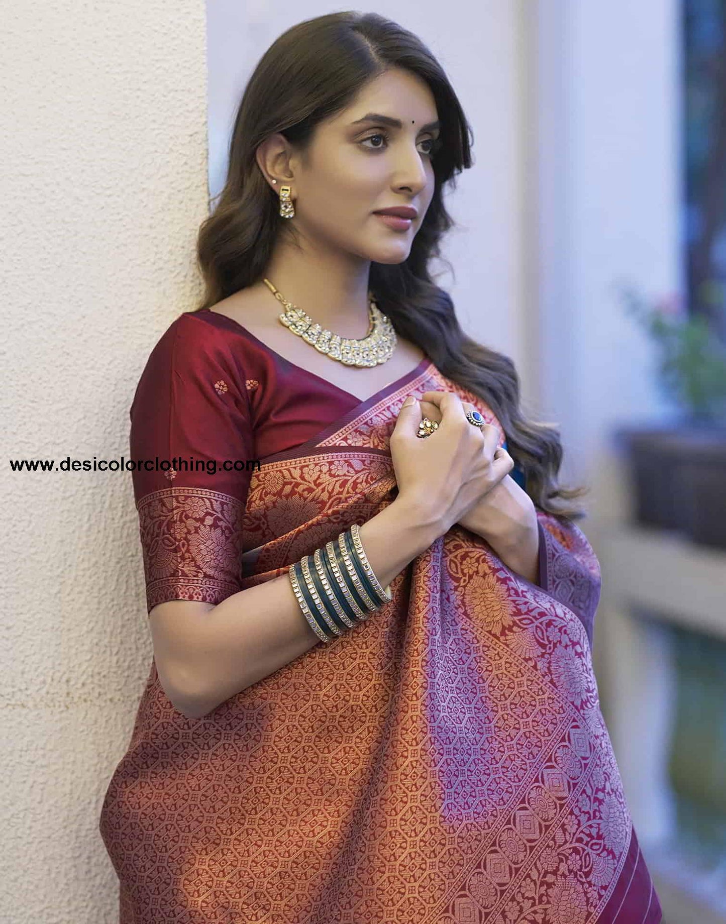 Blue Banarasi Silk Woven Saree