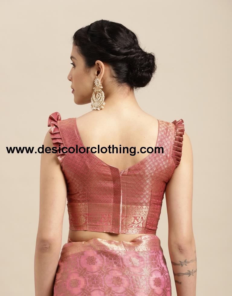 Baby Pink Cotton Silk Saree