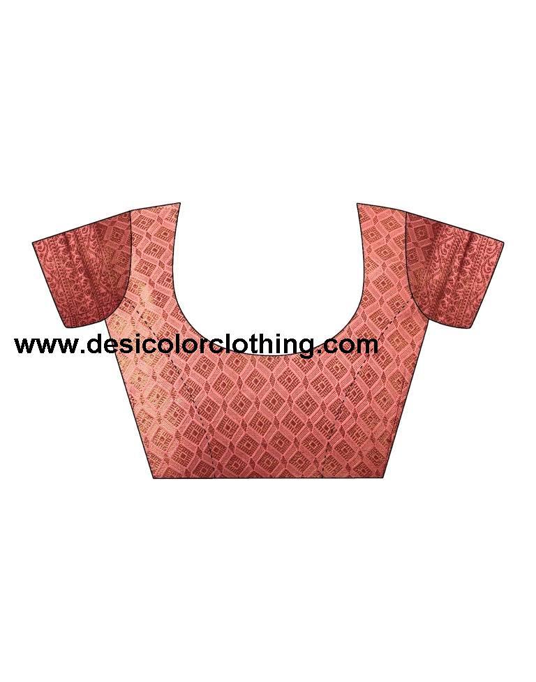 Dusty Pink Silk Plain Saree