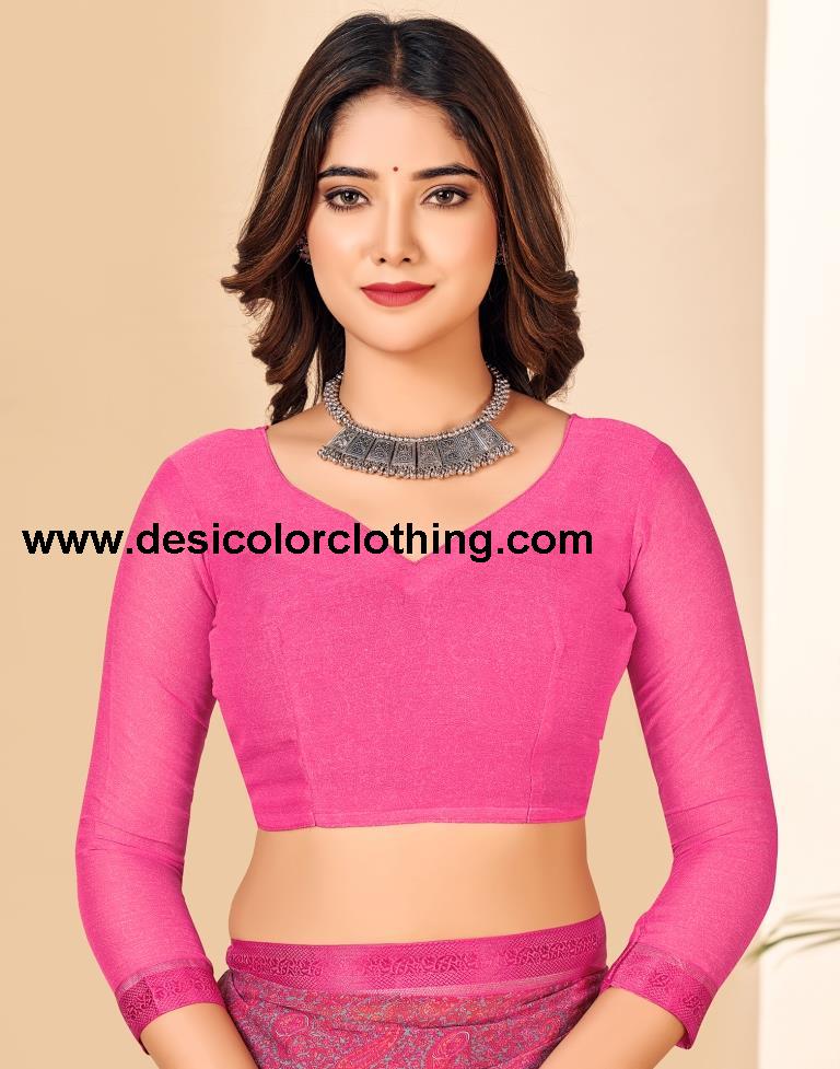 Pink Georgette Printed Sarees