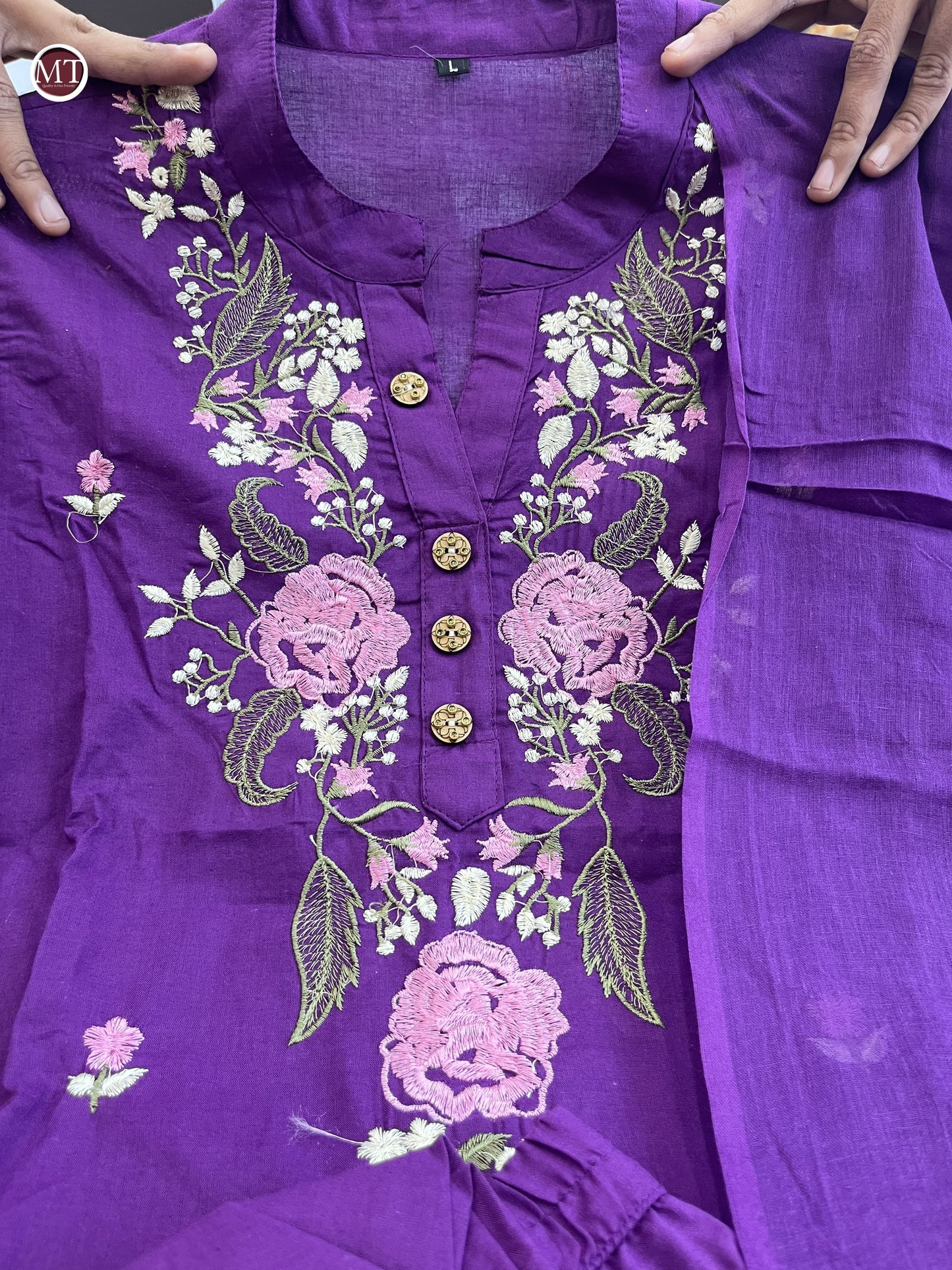 Product Image - Pure Cotton Embroidery Work Suit Set - New Launch