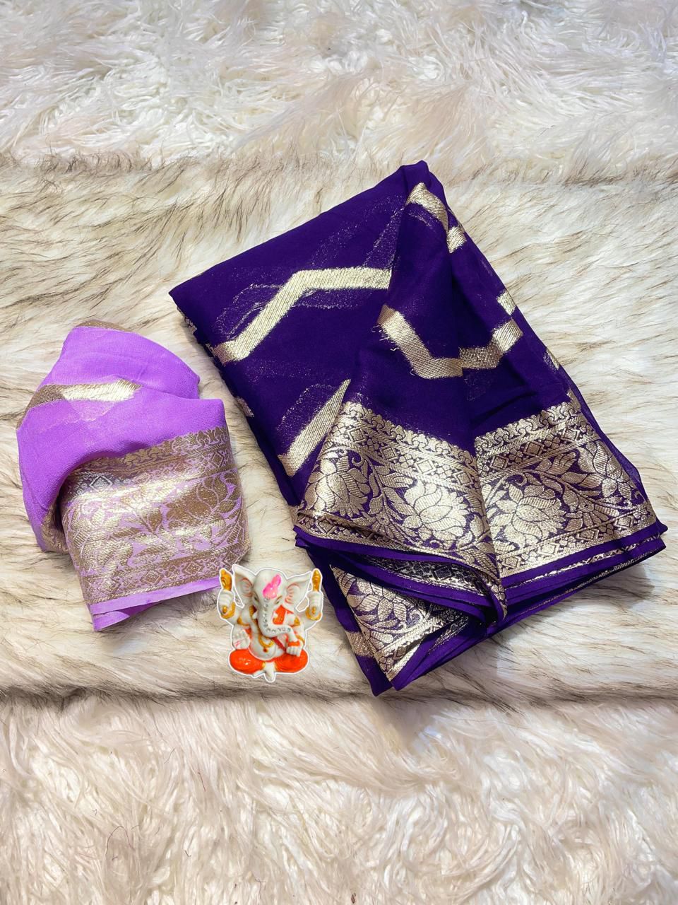 Product Image - Elegant Viscose Georgette Saree - Best Selling Designer Ethnic Wear