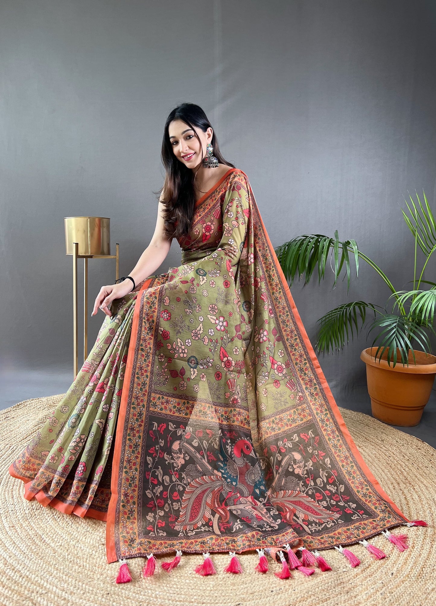 Product Image - Designer Malai Cotton Kalamkari Saree – Perfect Ethnic Wear
