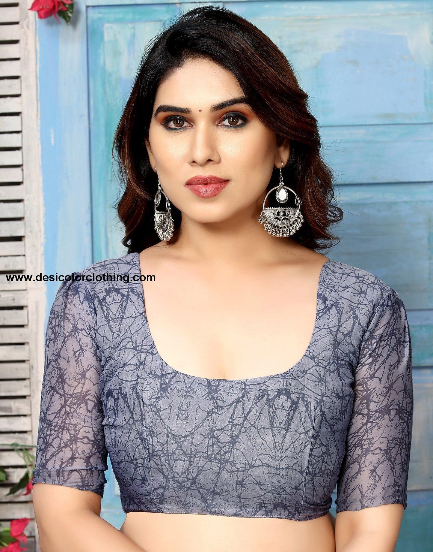 White Georgette Floral Printed Saree