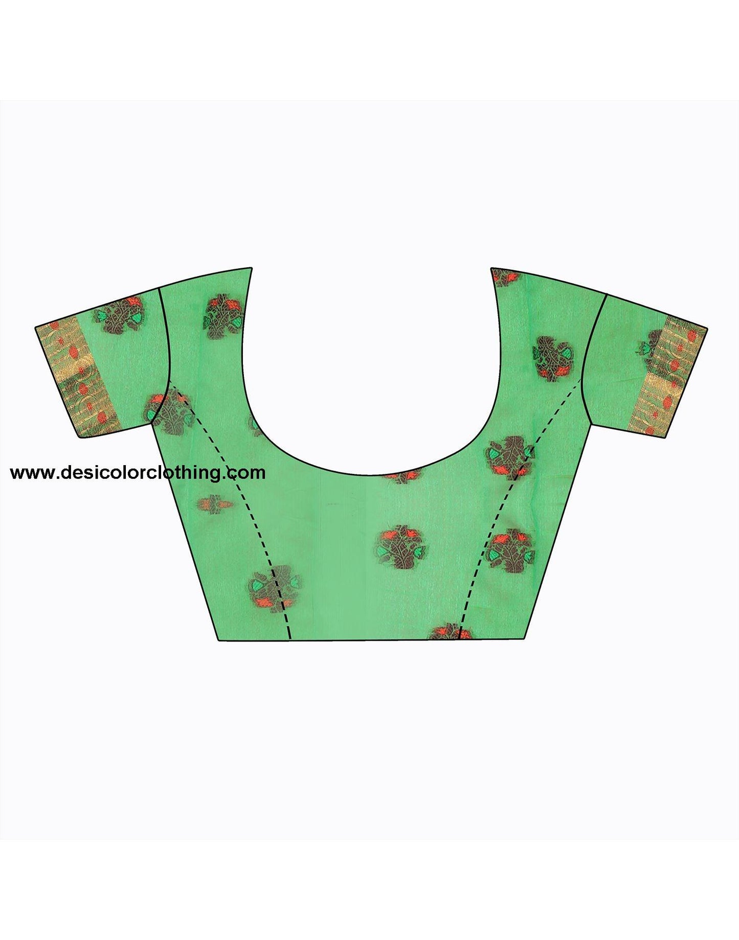 Dark Green Plain Cotton Saree