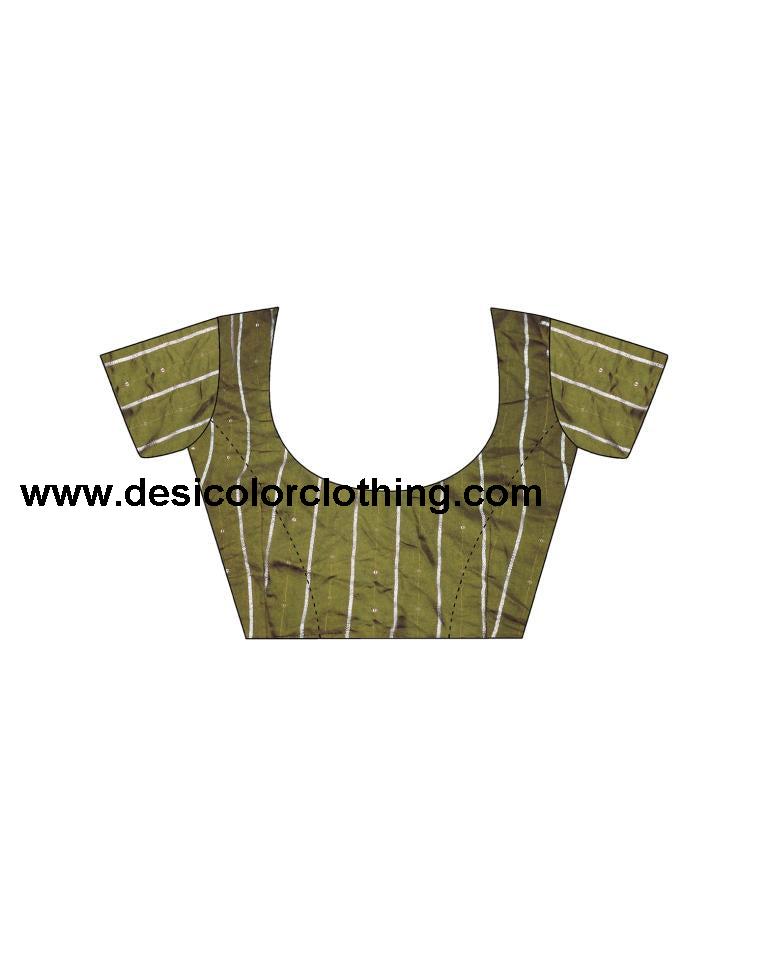Olive Green Georgette Plain Saree