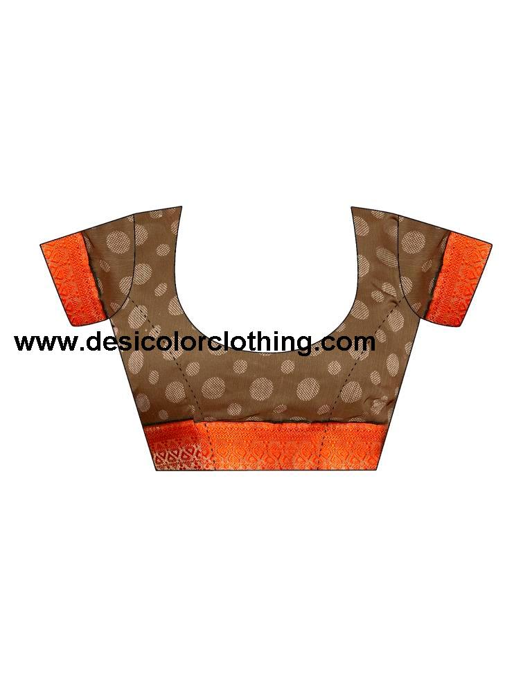 Orange Chiffon Printed Saree