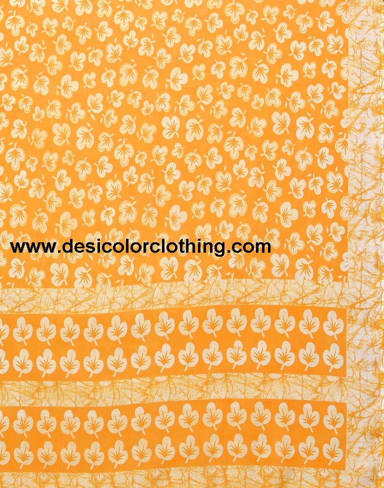 Turmeric Yellow Chiffon Printed Saree
