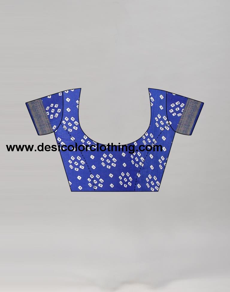 Blue Cotton Bandhani Saree | 1985S481