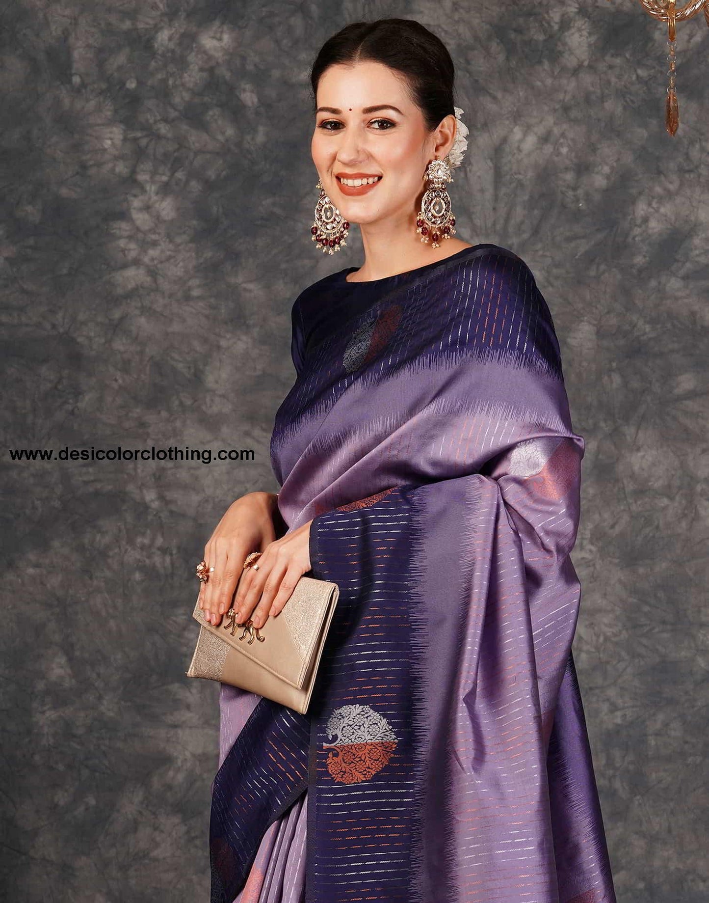 Blue Banarasi Silk Woven Saree