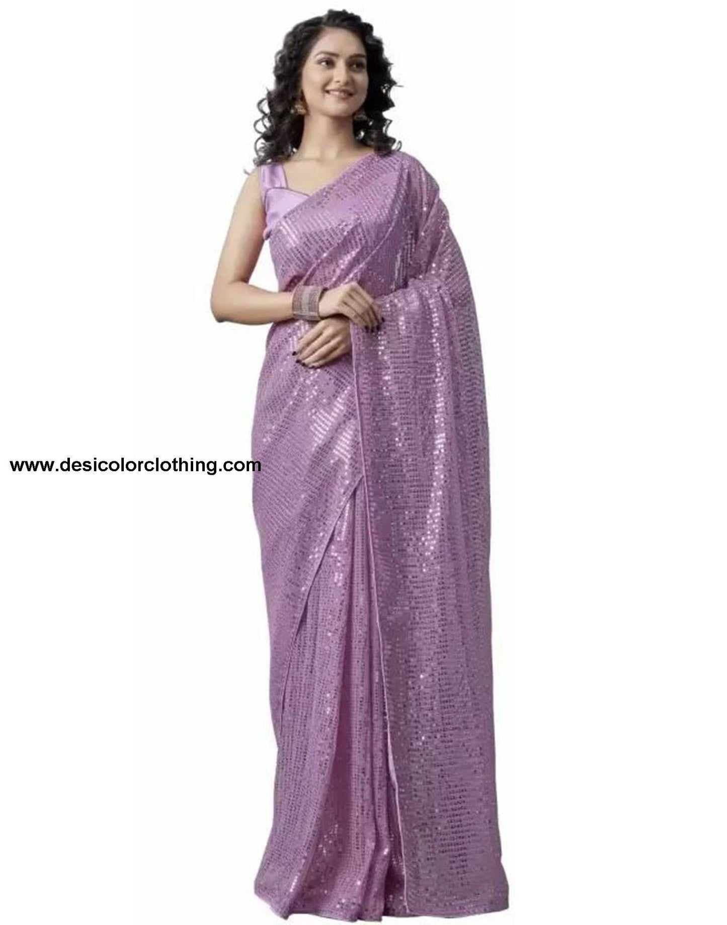Purple Sequence Saree