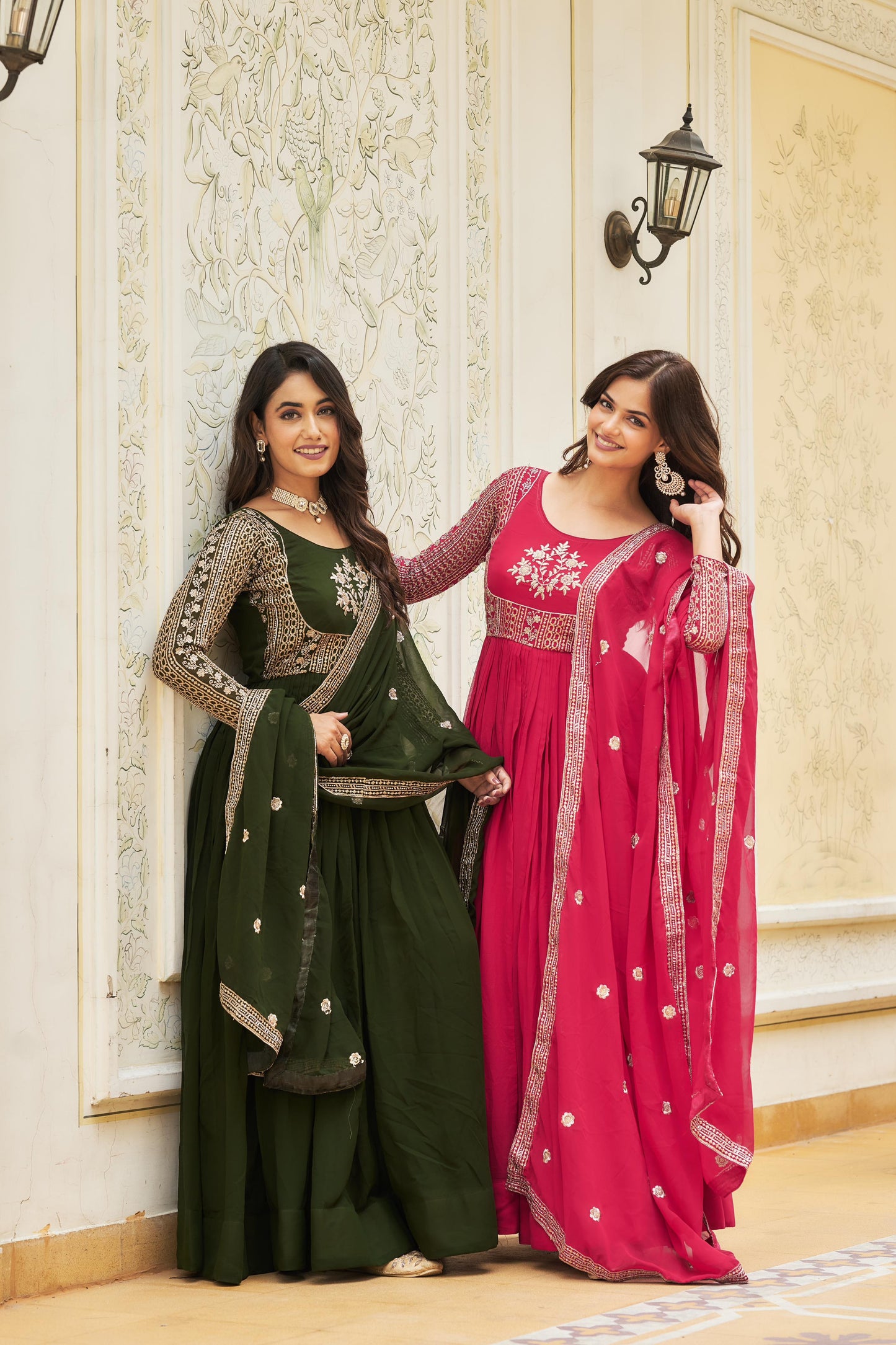 Product Image - Shree Ram Creation Festive Long Gown & Dupatta - Heavy Sequence Embroidery, Georgette Fabric