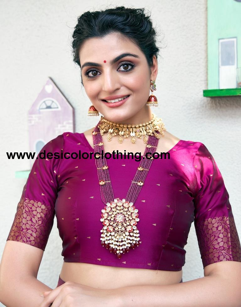 Dusty Pink Silk Woven Sarees