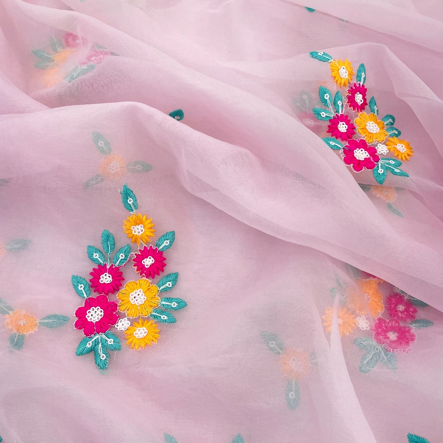 Product Image - Elegant Seqwance and Thread Work Soft Orgenza Saree
