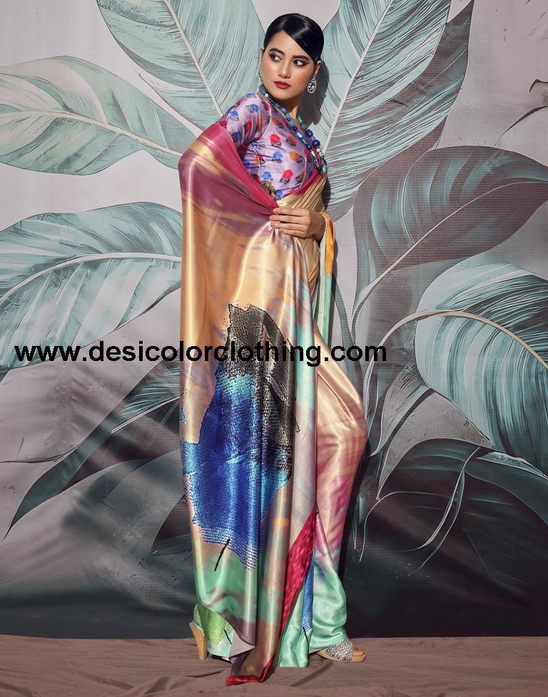 Multi Silk Printed Sarees