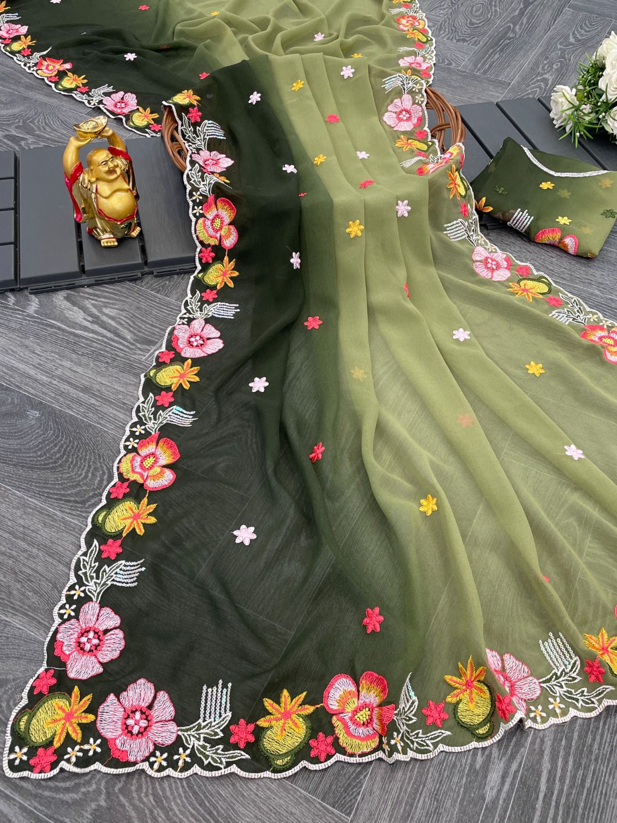 Product Image - Elegant KC-838 Georgette Sequence Saree | Designer Ethnic Wear