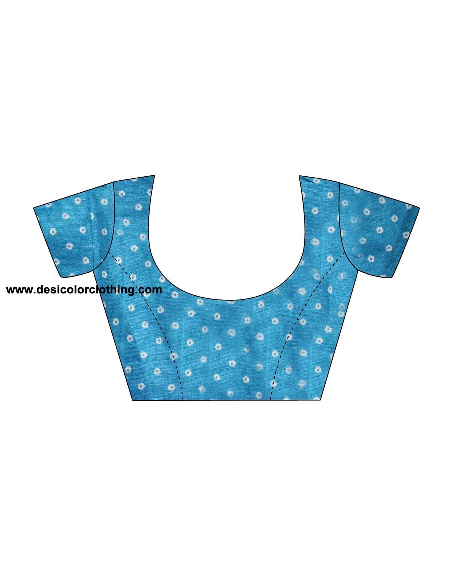 Blue Printed Cotton Leheriya Saree