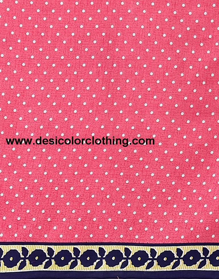 Pink Printed Cotton Unstitched Salwar Suit Material