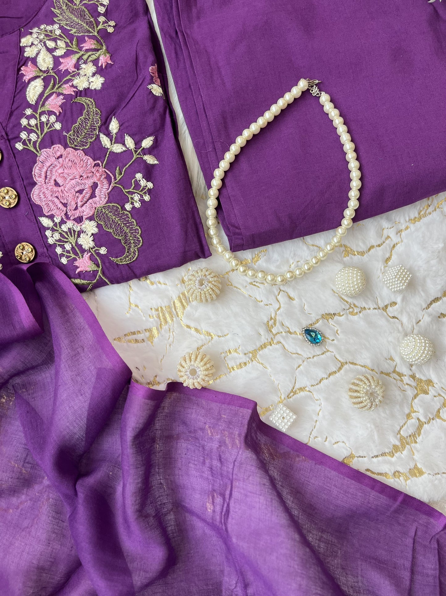 Product Image - Pure Cotton Embroidery Work Suit Set - New Launch