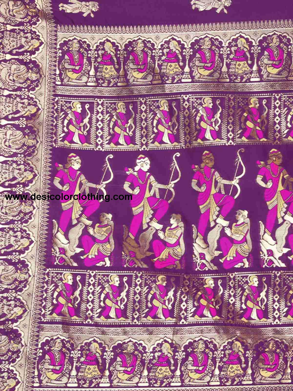 Purple Silk Plain Saree