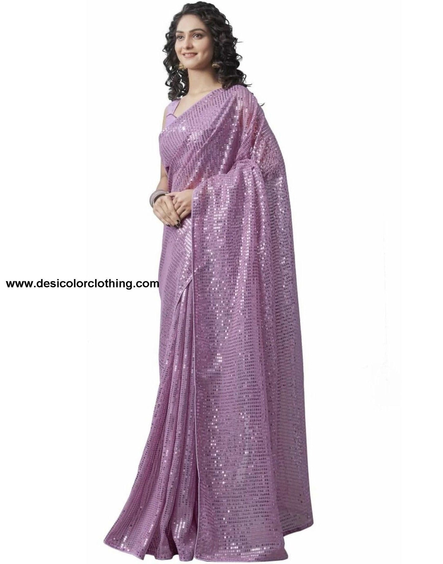 Purple Sequence Saree