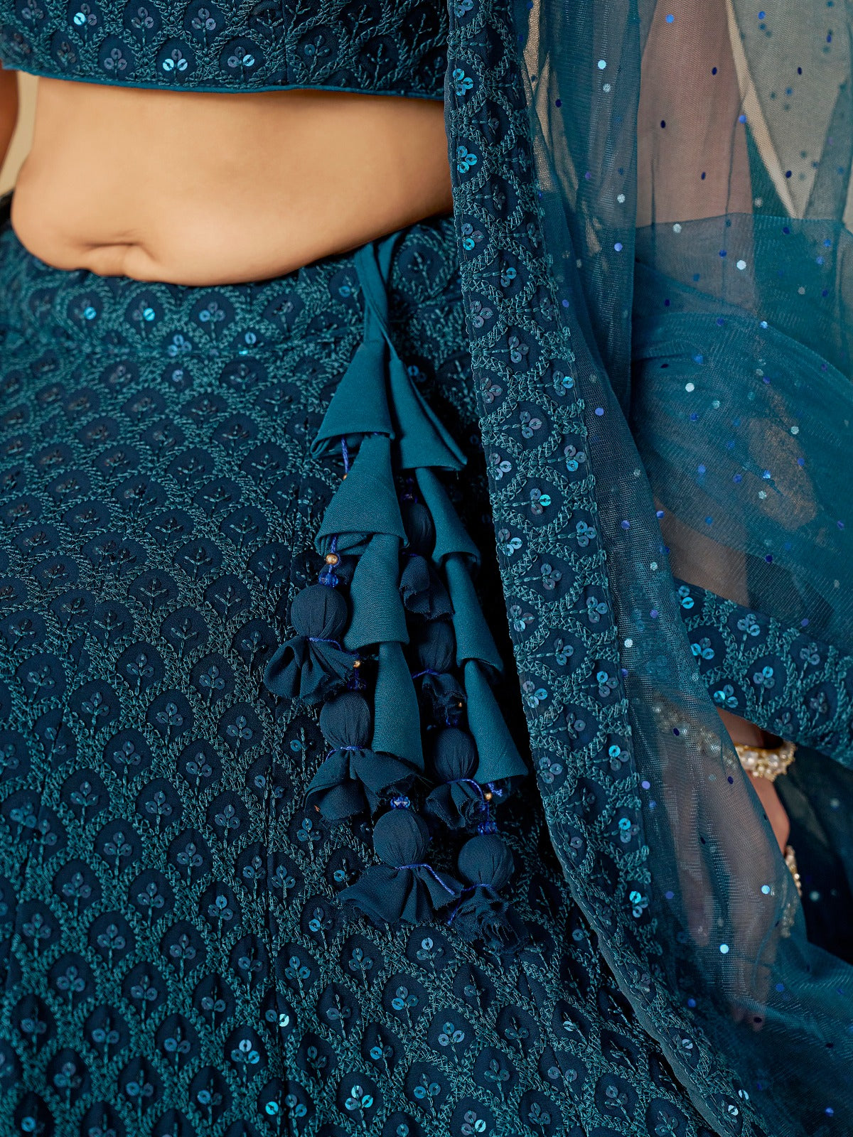 Product Image - Blue Georgette Bridesmaid Lehenga Choli