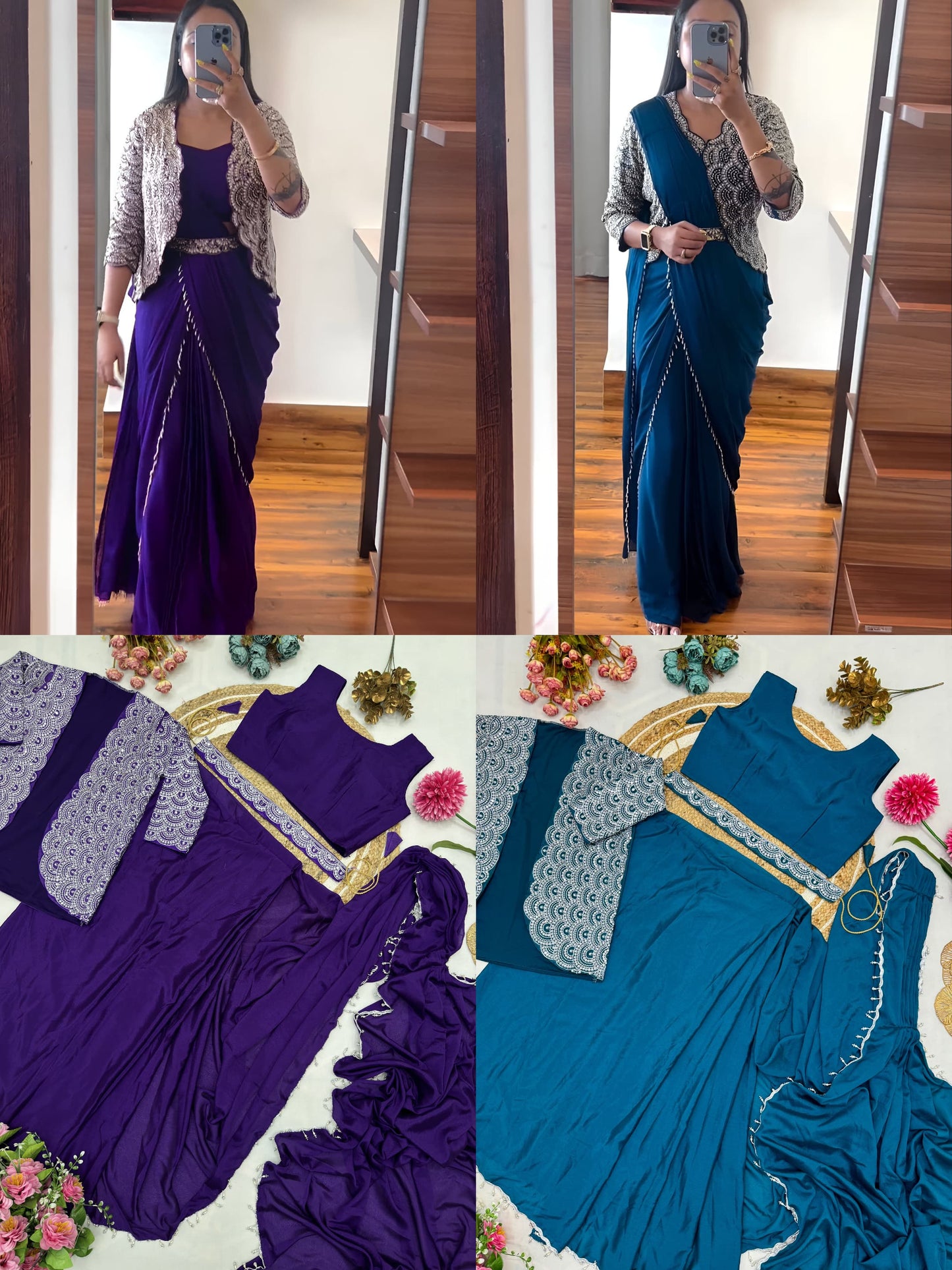Product Image - Exquisite Ready To Wear Designer Saree with Jacket - HV-9246