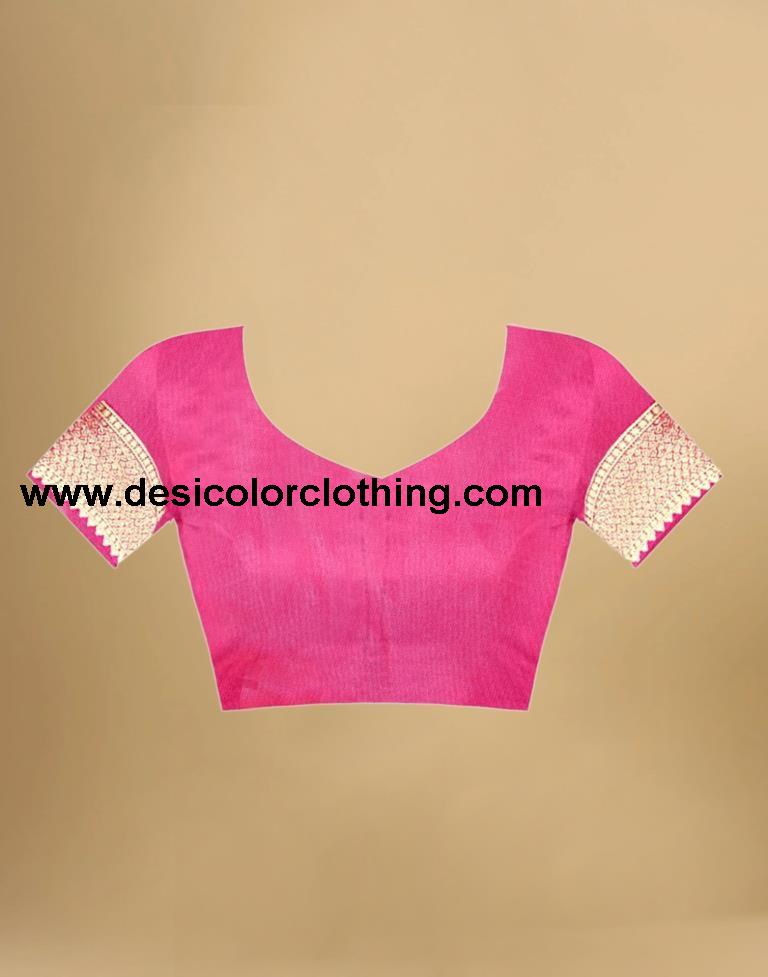 Pink Banarasi Silk Saree