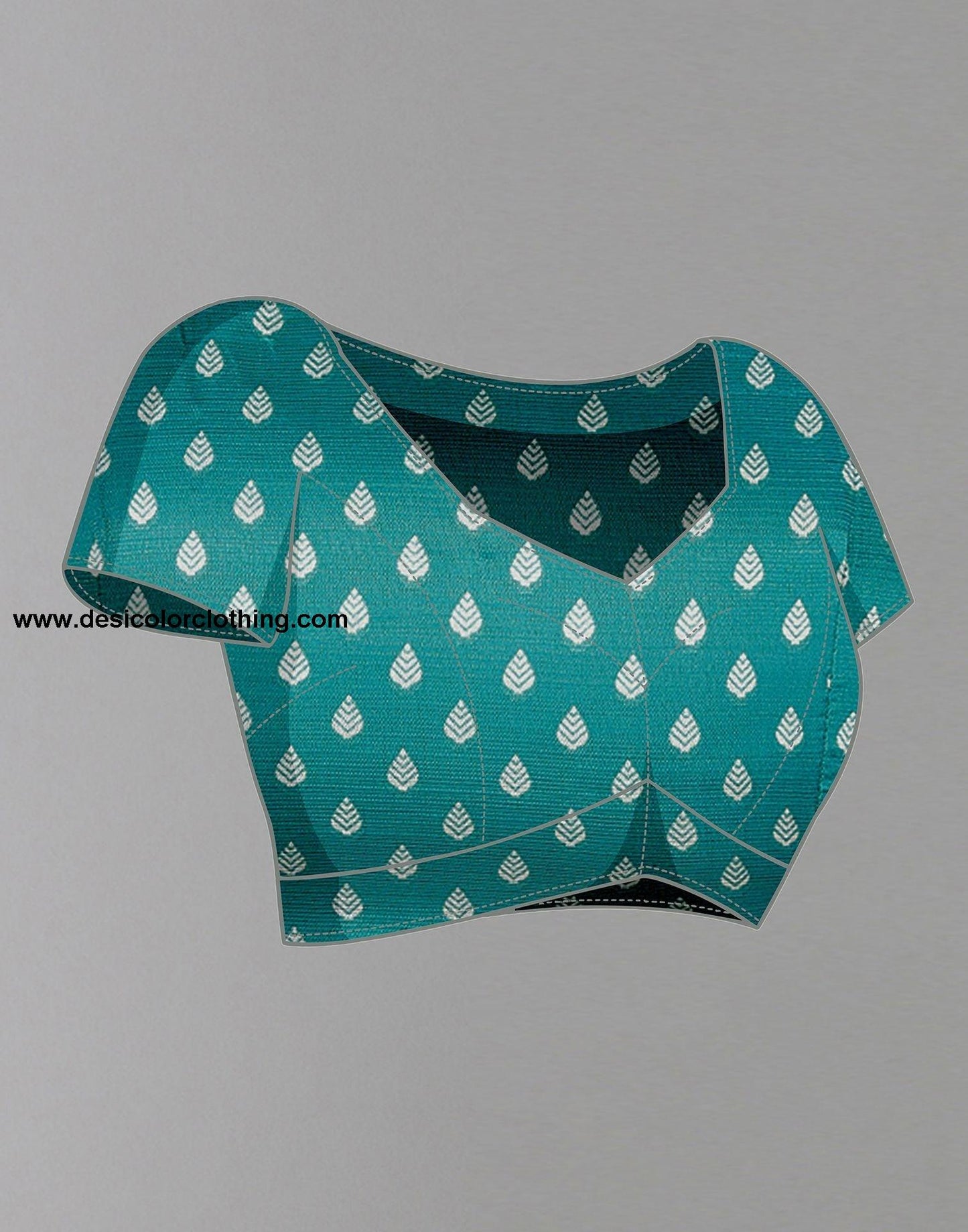 Rama Green Silk Printed Saree