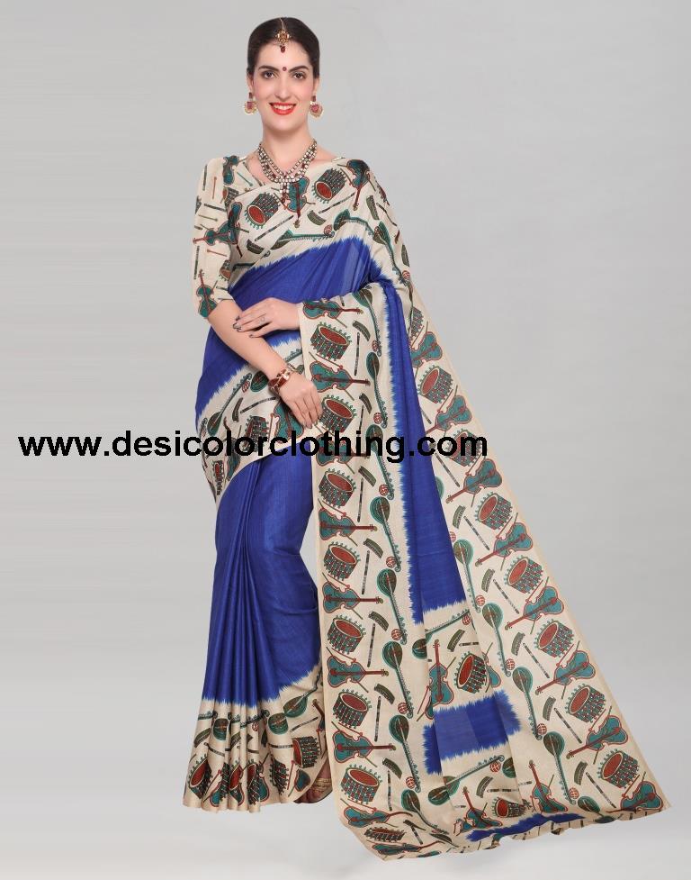 Blue Art Silk Saree | 583S2002C