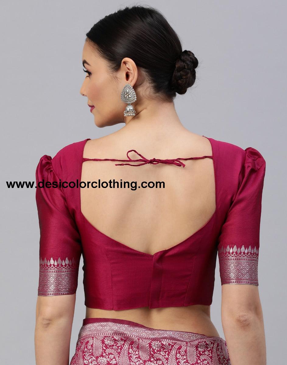 Cherry Red Banarasi Silk Saree