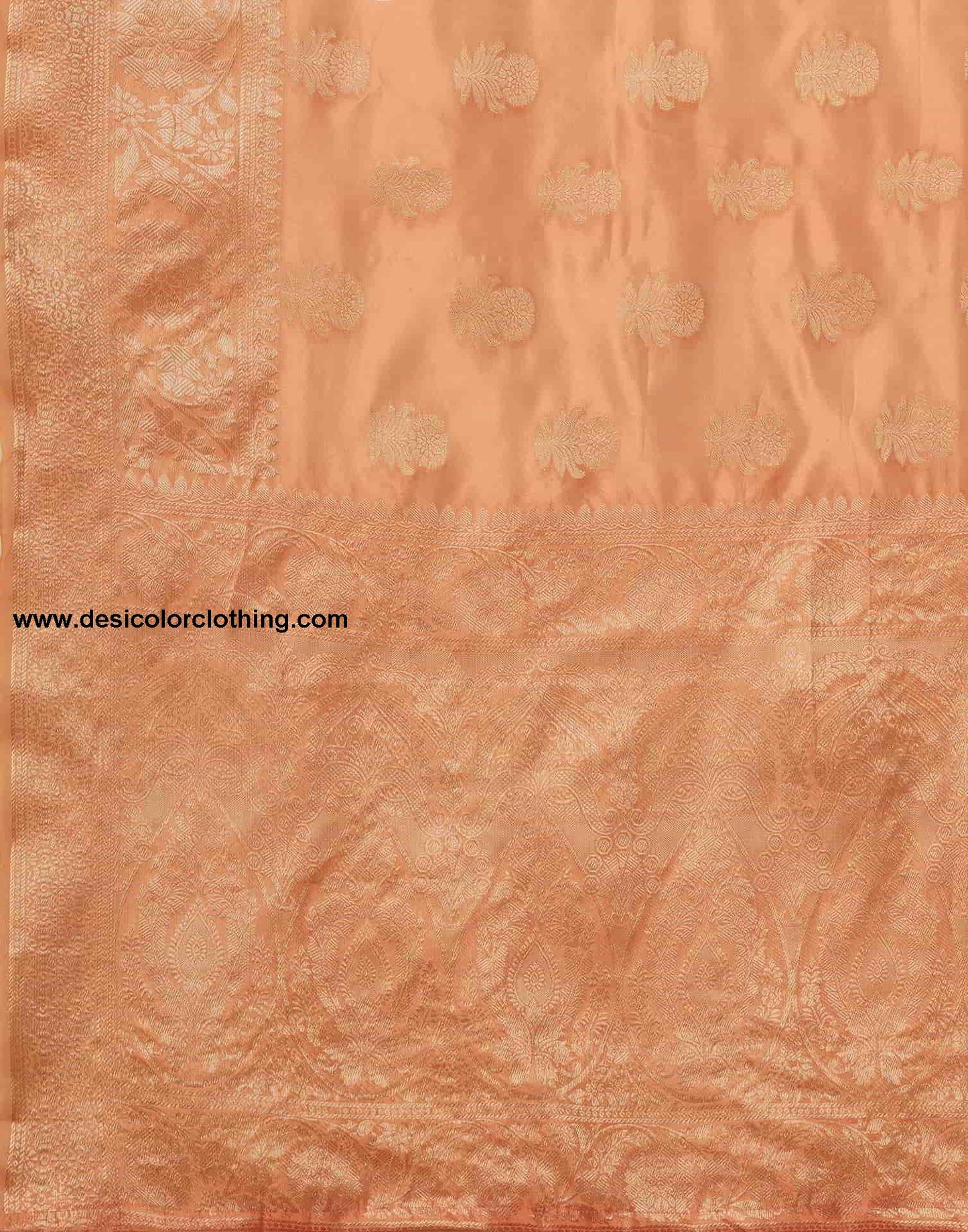 Orange Banarasi Silk Woven Saree