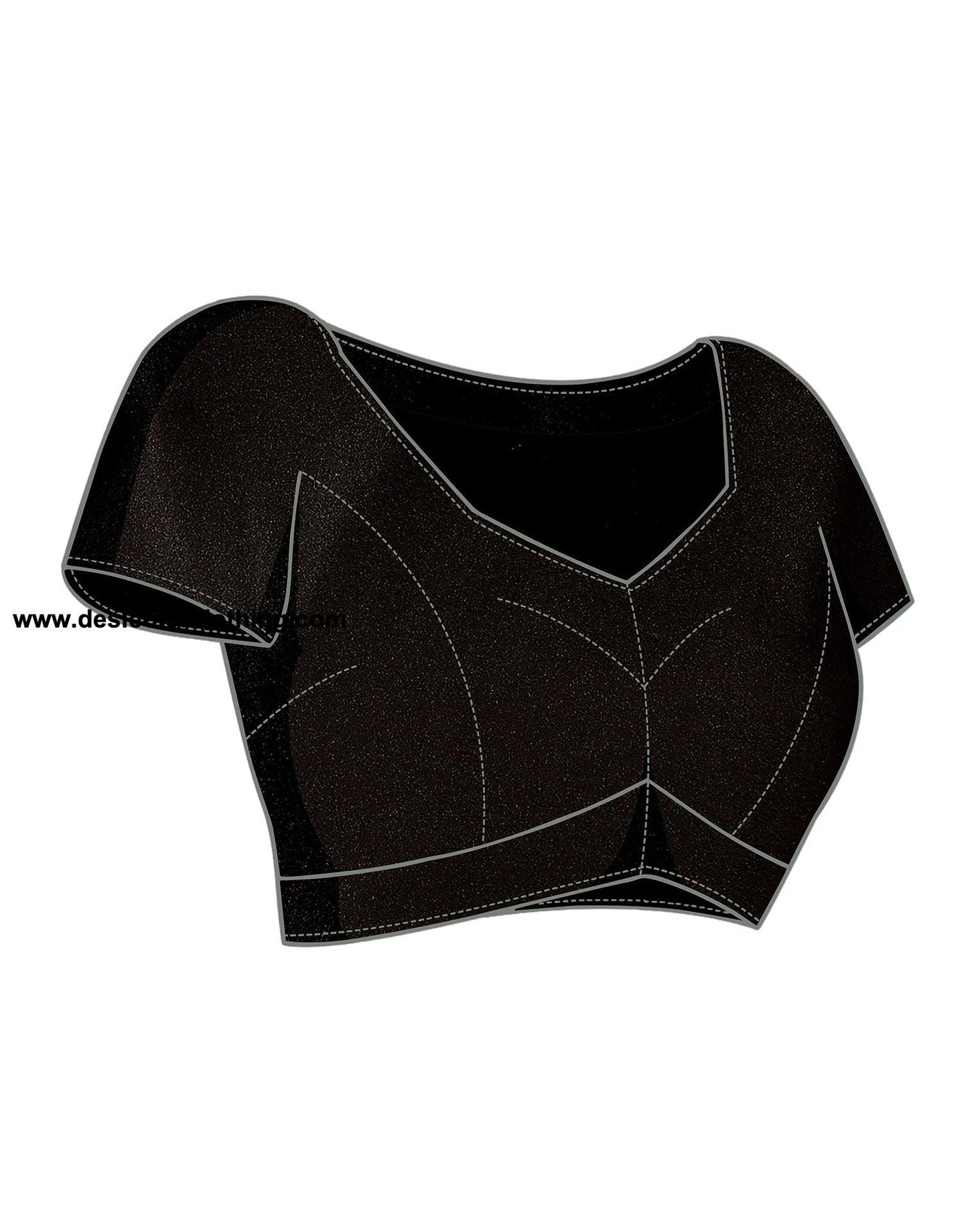 Black Silk Plain Hot Fixing Saree