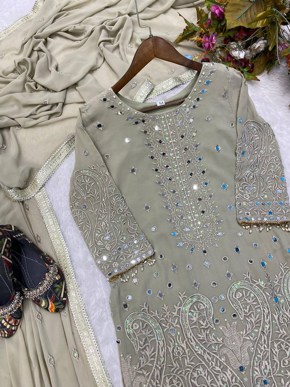 Product Image - Exclusive Designer Georgette Suit with Sequins