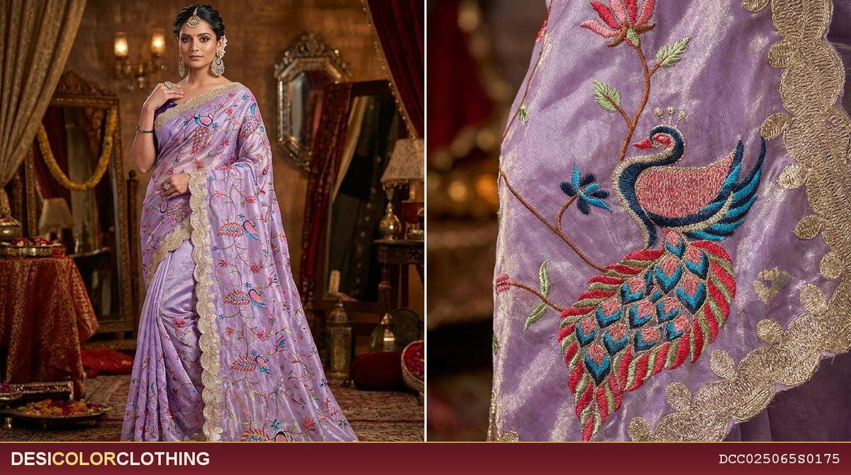 Product Image - Elegant Designer Embroidery Fancy Saree - 1