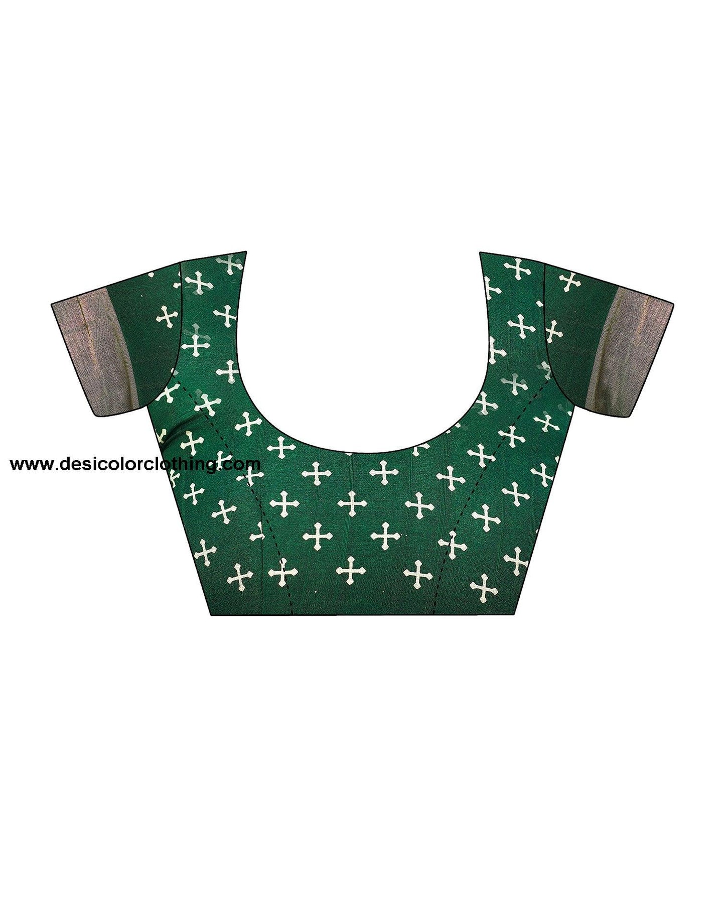 Bottle Green Silk Printed Saree