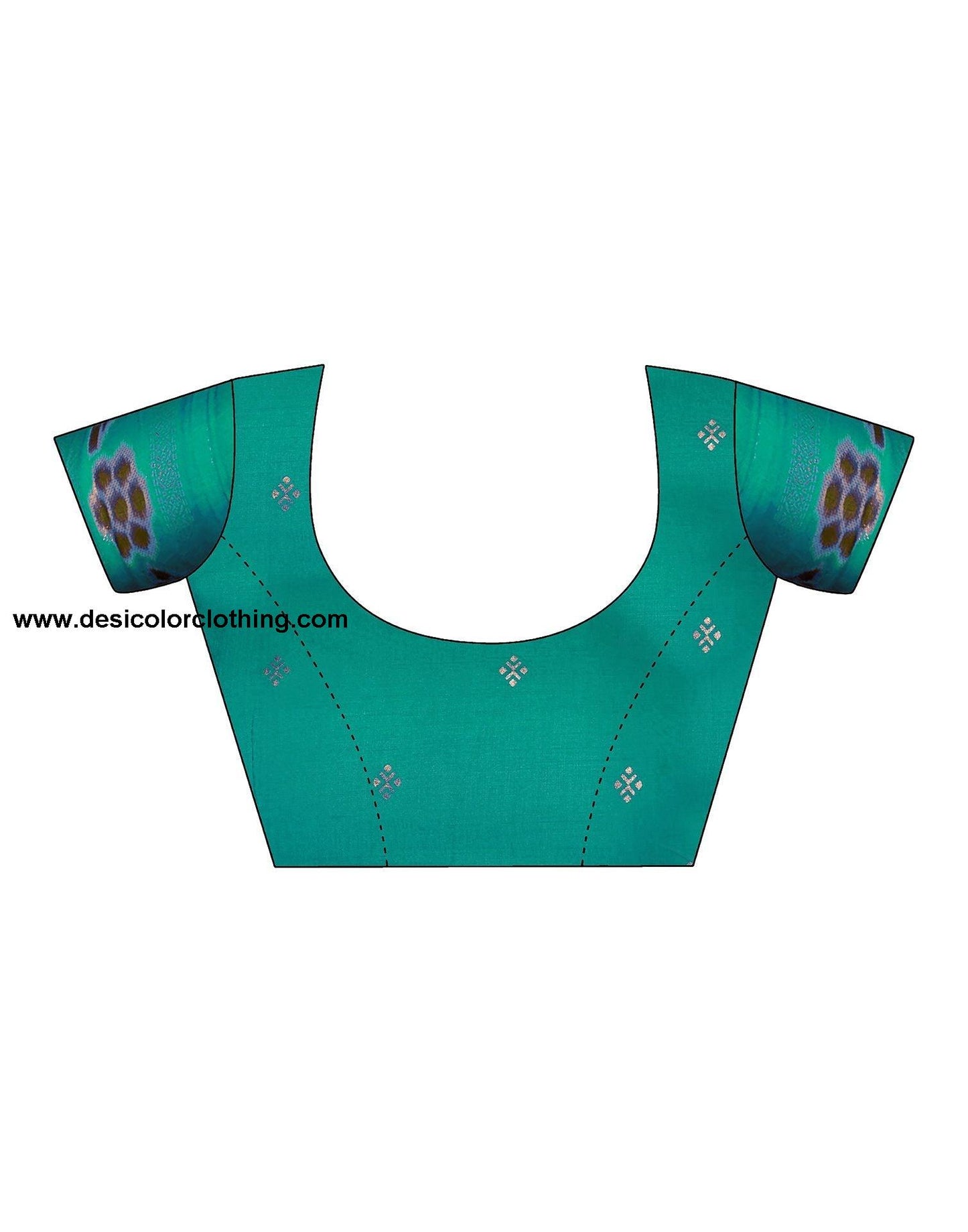 Dark Green Printed Silk Saree