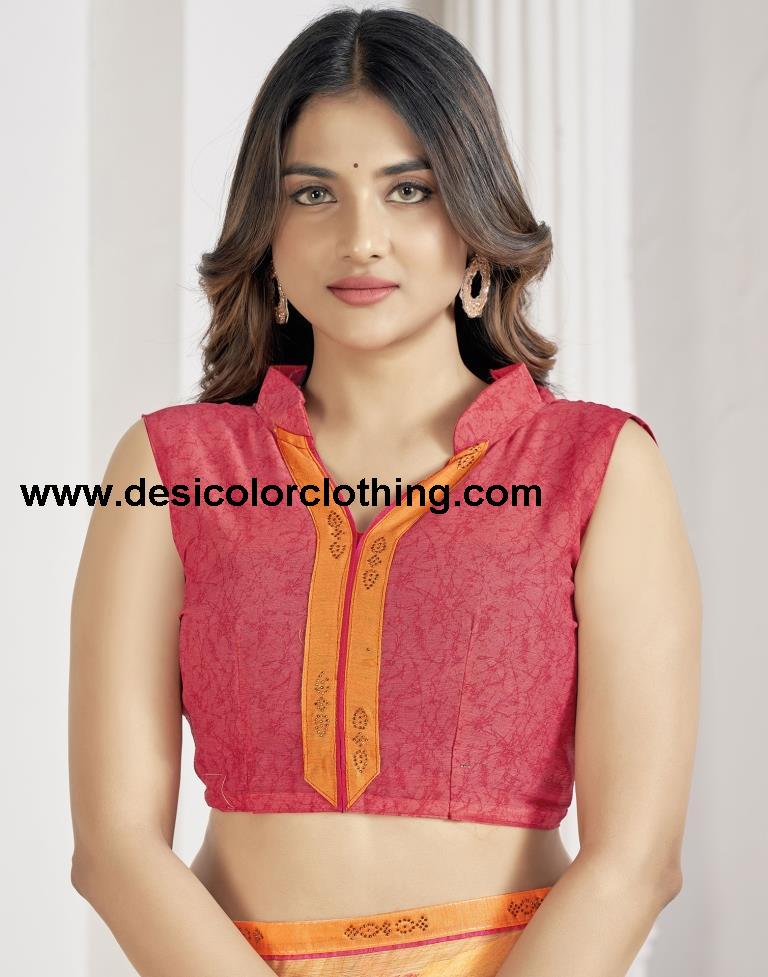 Orange Chiffon Printed Saree