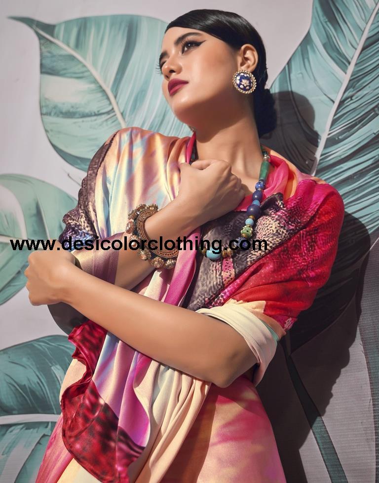 Multi Silk Printed Sarees