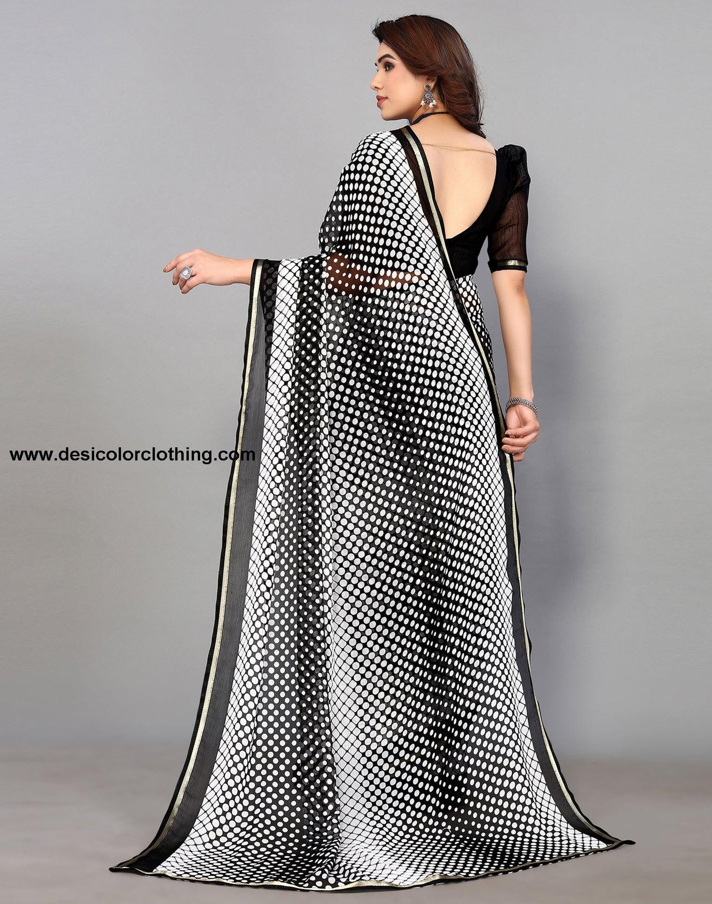 Black Chiffon Saree